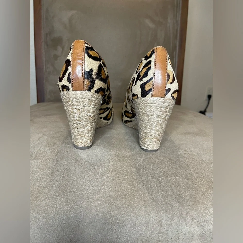 Sam Edelman Leopard Print Espadrilles with Tan Toe Women’s size 8.5